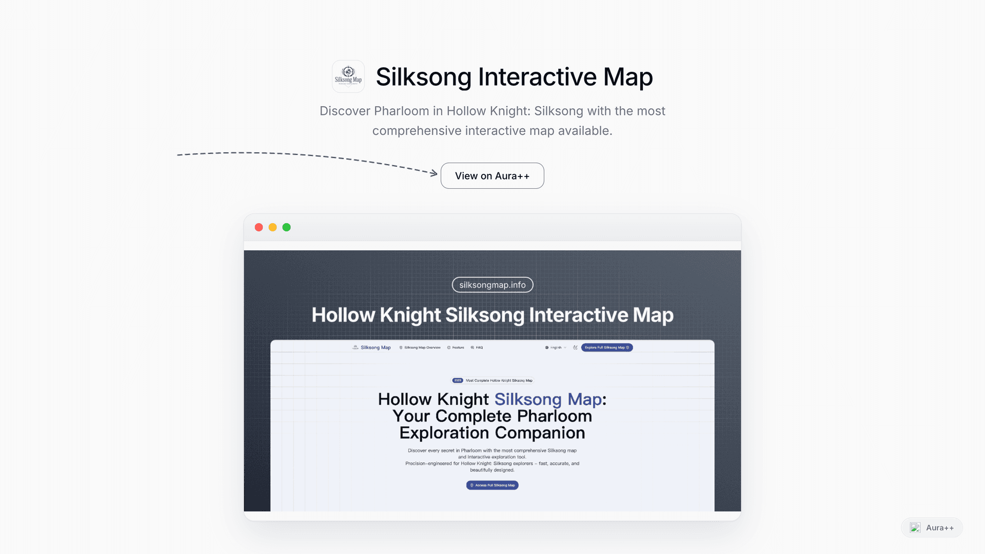 Silksong Interactive Map launch story featured image on Aura++