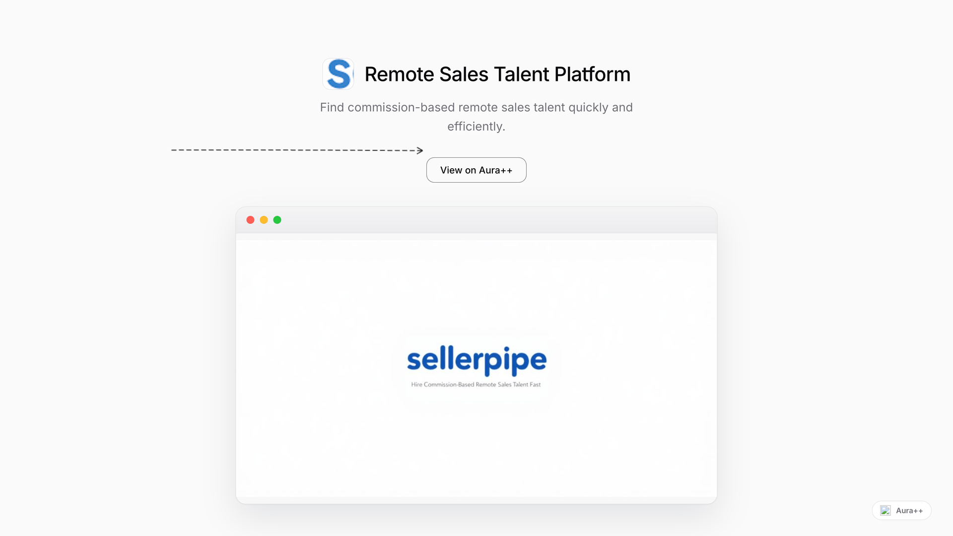 Remote Sales Talent Platform launch story featured image on Aura++