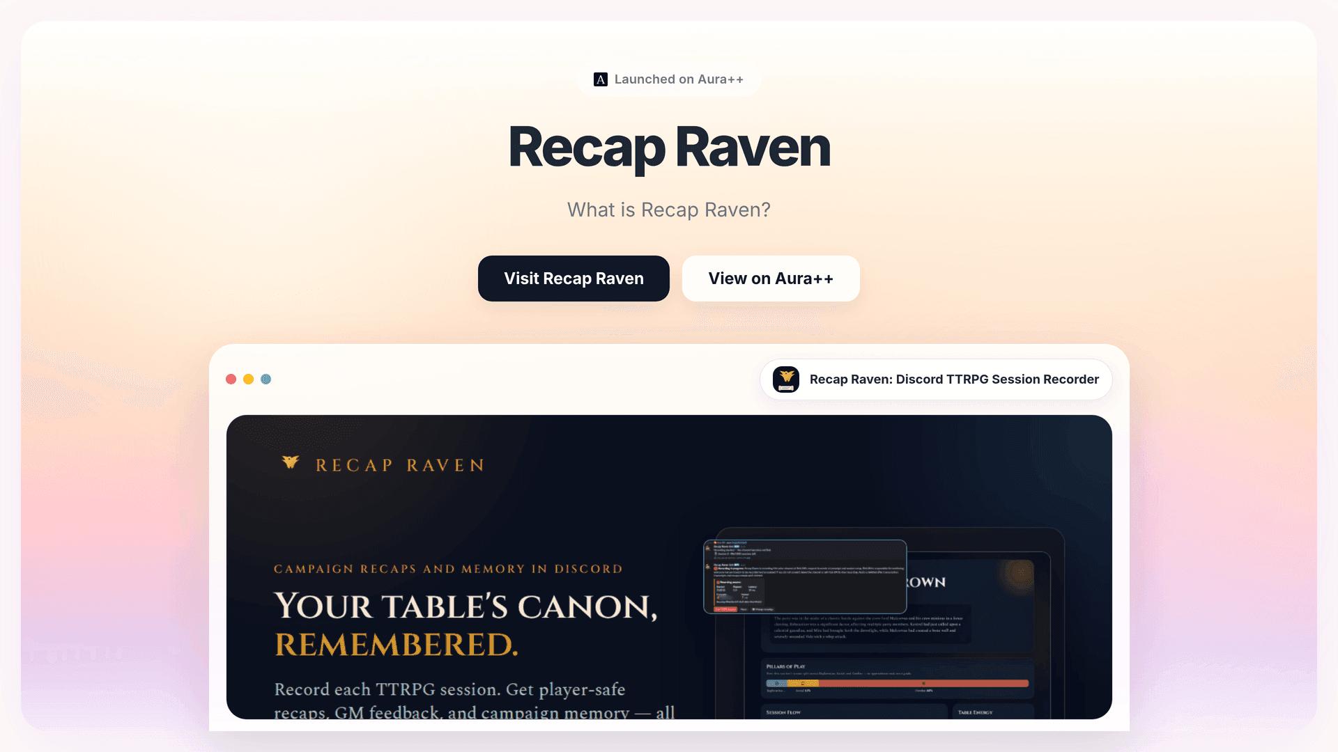 Enhance TTRPG Continuity with Recap Raven's Discord Tool