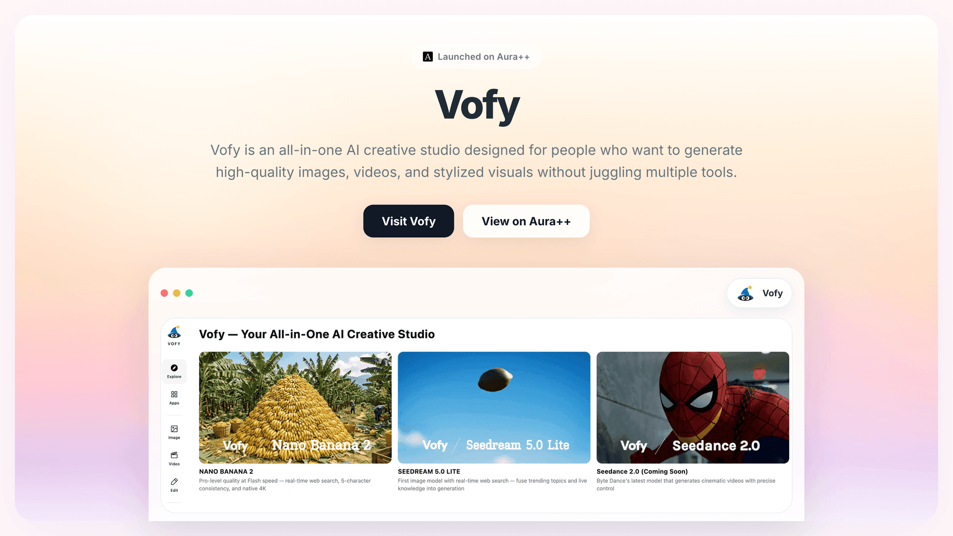 Vofy launch story featured image on Aura++