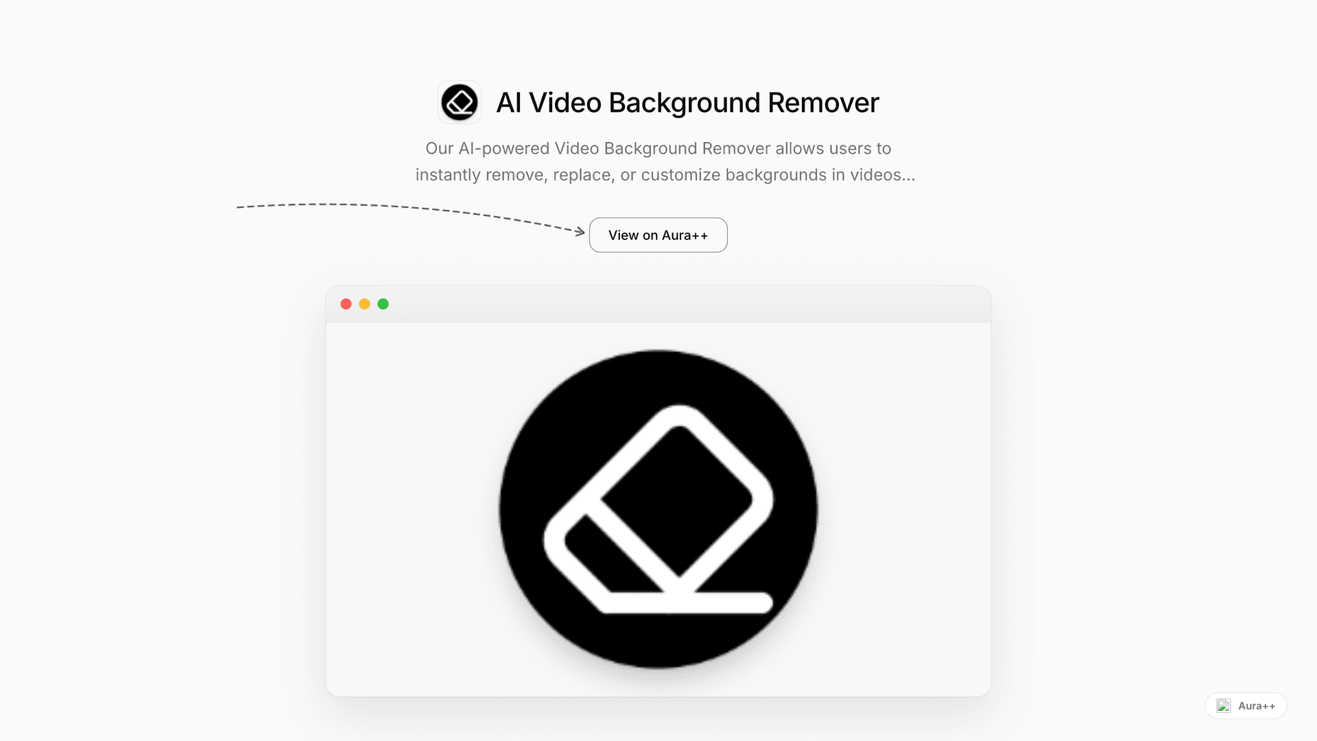AI Video Background Remover launch story featured image on Aura++