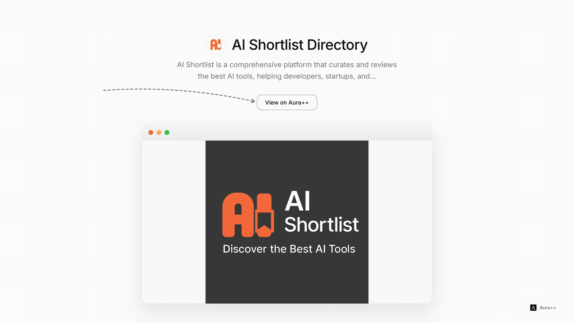 AI Shortlist Directory launch story featured image on Aura++