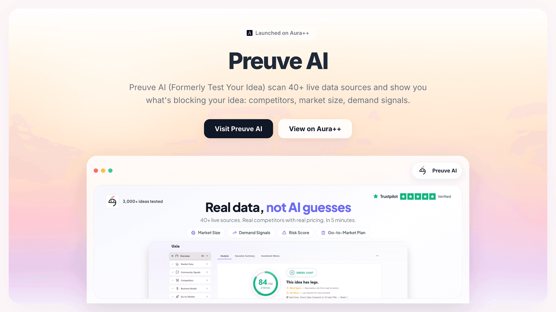 Preuve AI launch story featured image on Aura++