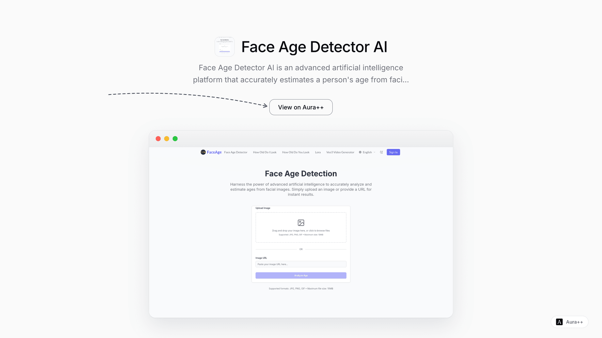 Face Age Detector AI launch featured image on Aura++