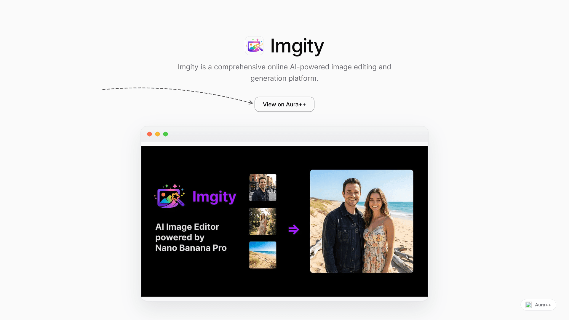 Imgity launch story featured image on Aura++
