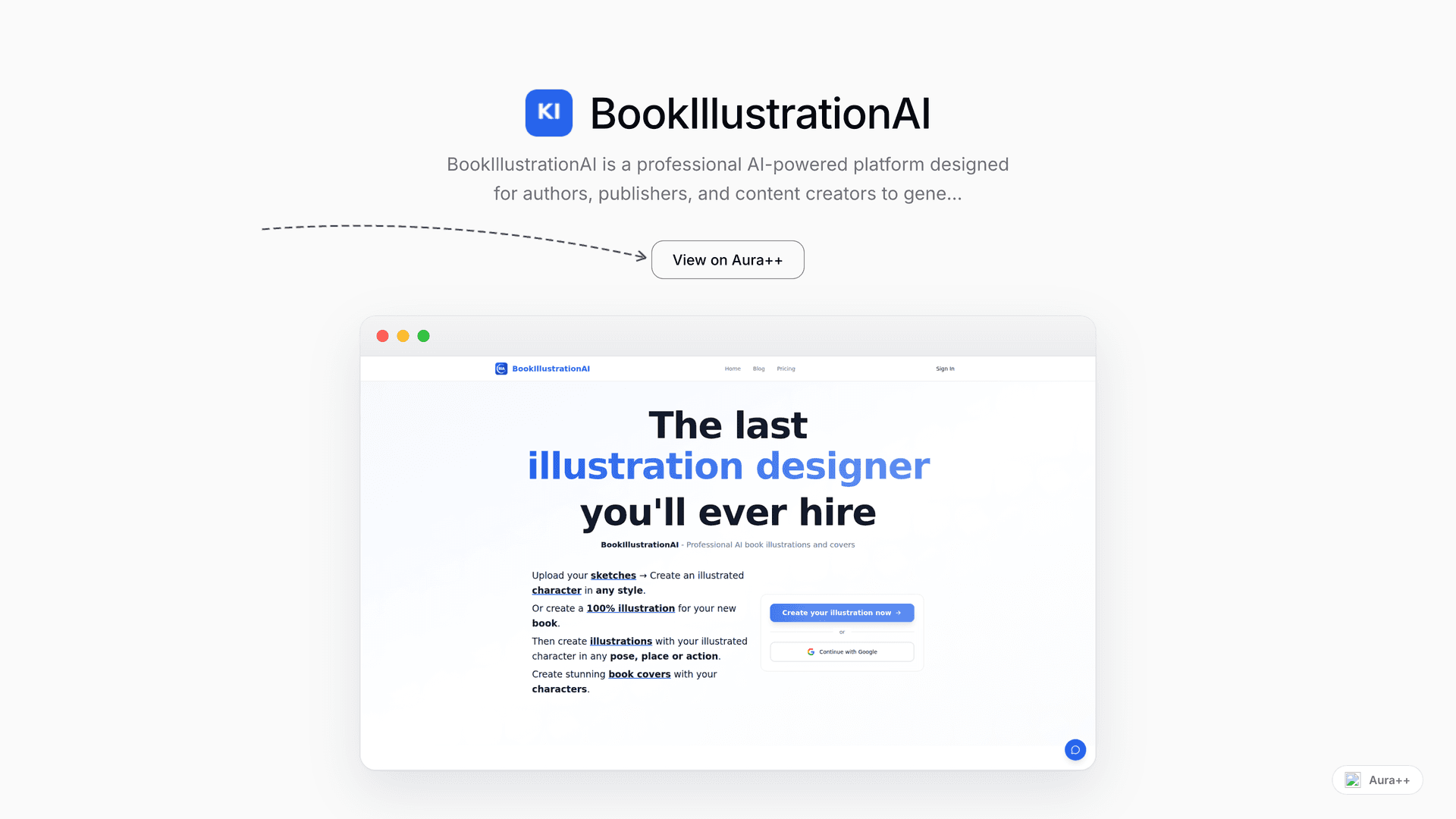 BookIllustrationAI - AI Book Art Platform launch featured image on Aura++