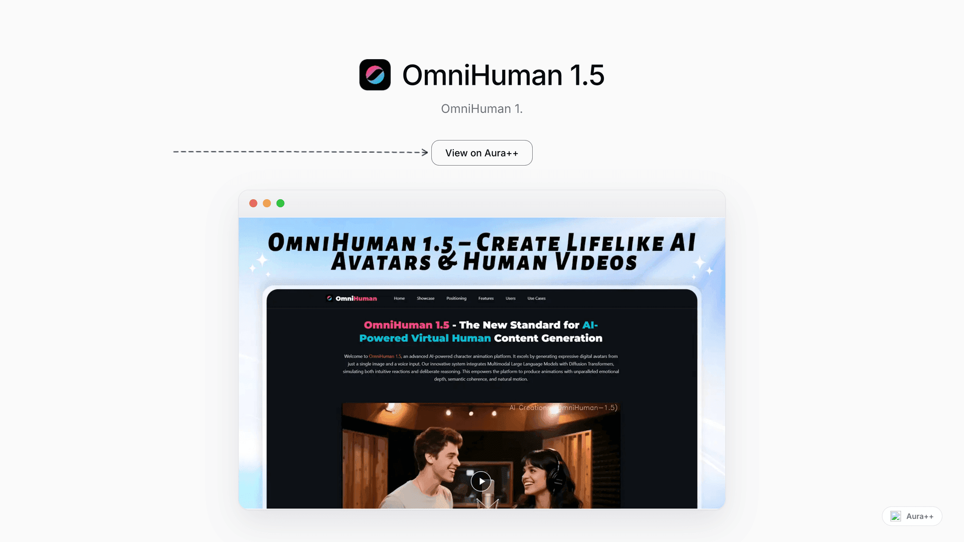 OmniHuman 1.5 launch story featured image on Aura++