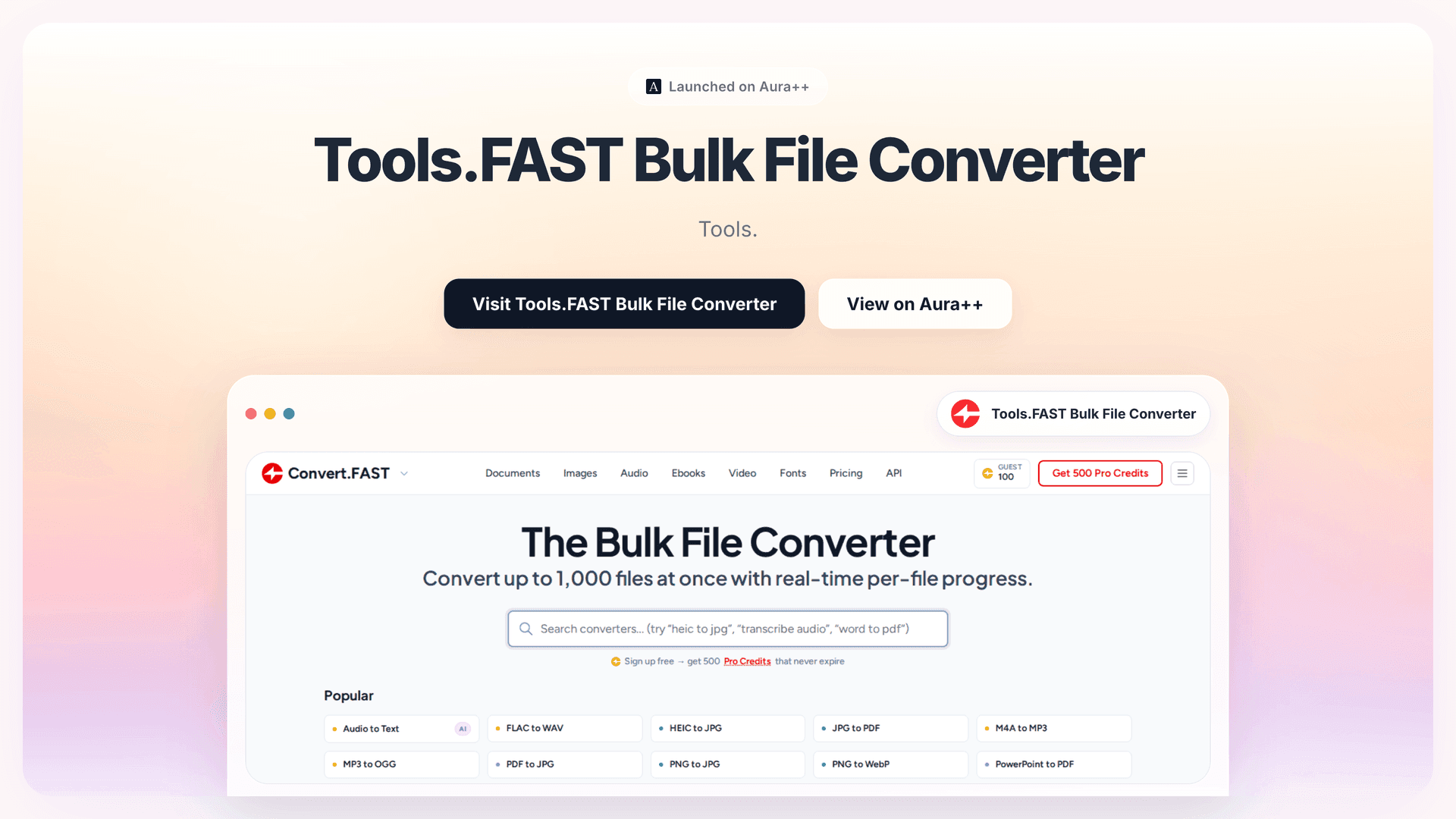 Tools.FAST Bulk File Converter launch story featured image on Aura++
