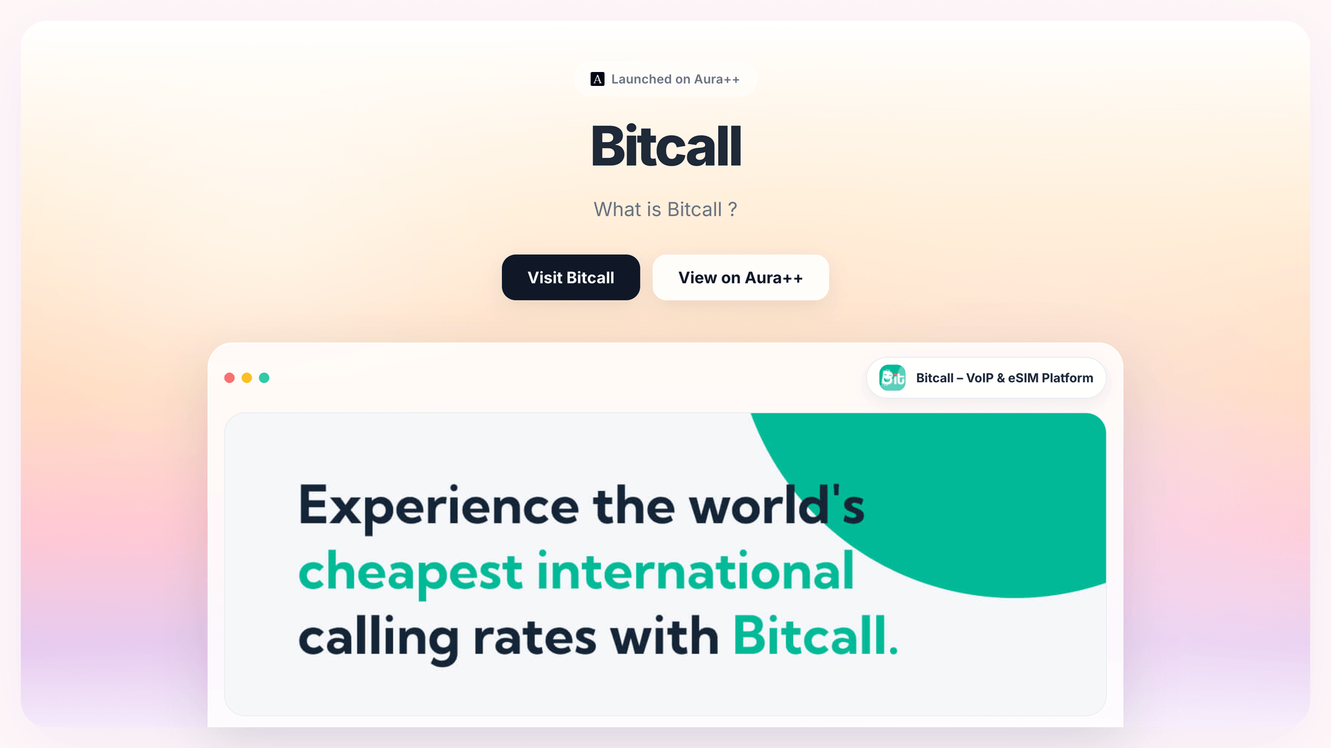 Bitcall – VoIP & eSIM Platform