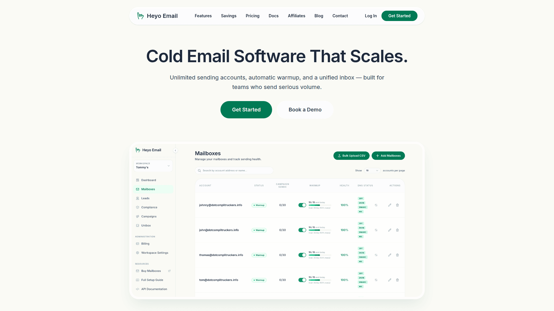 Heyo Email product preview for startup listing on Aura++