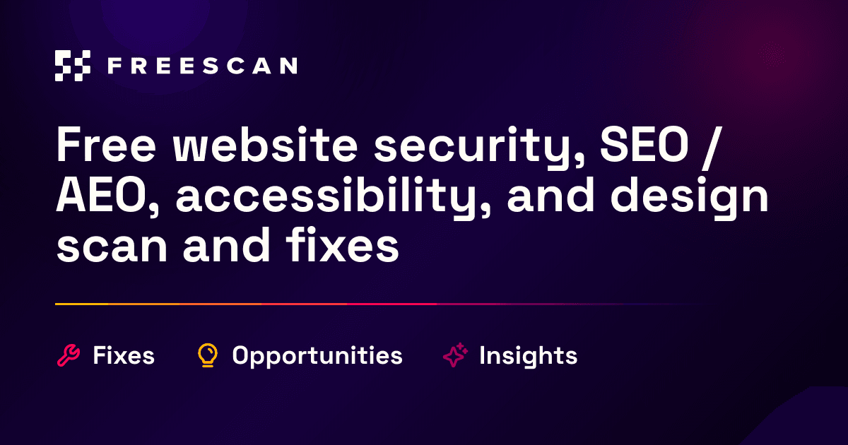 Free website audit for SEO, security, accessibility, and design product preview for startup listing on Aura++