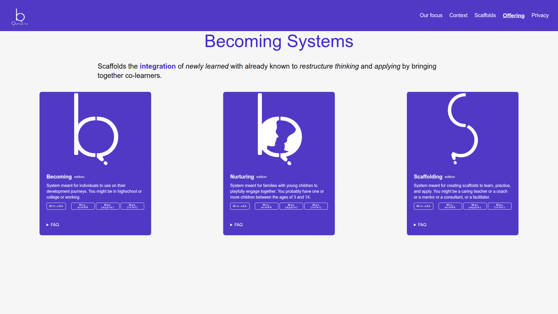 Scaffolding product preview for startup listing on Aura++