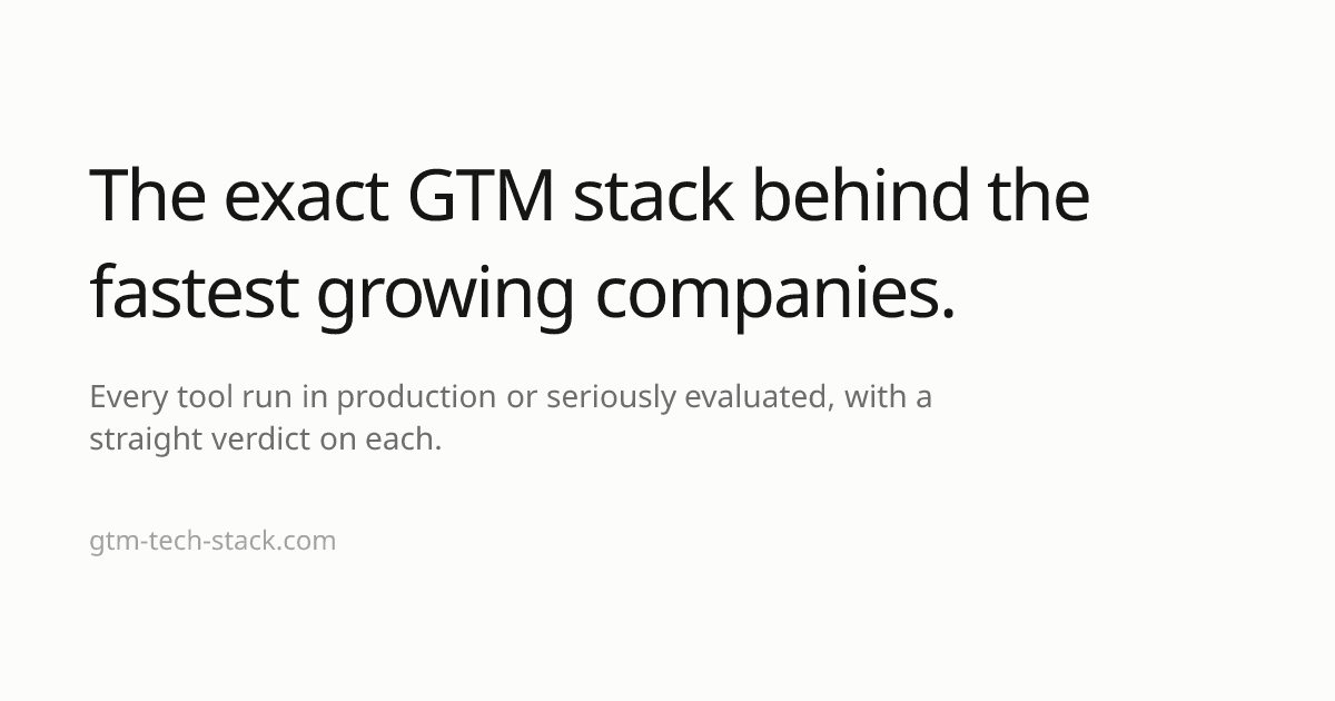 GTM Tech Stack product preview for startup listing on Aura++