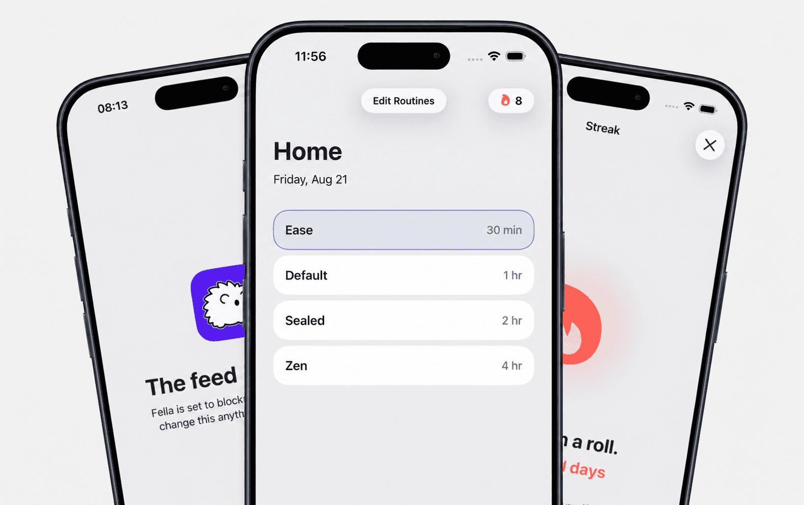 Fella — iPhone App Blocker product preview for startup listing on Aura++
