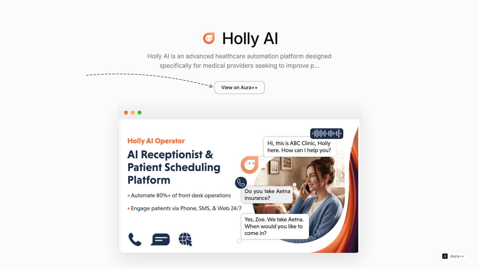 Holly AI launch story featured image on Aura++