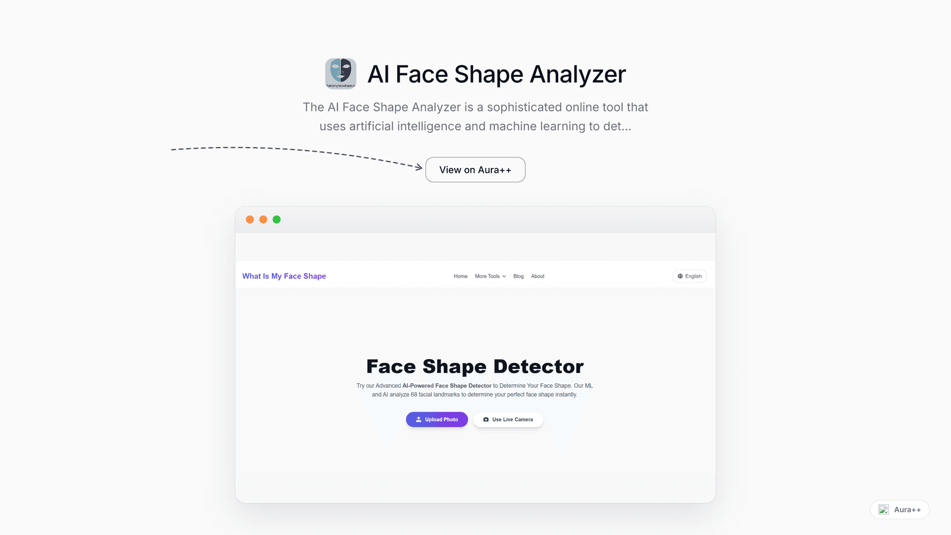 AI Face Shape Analyzer launch featured image on Aura++