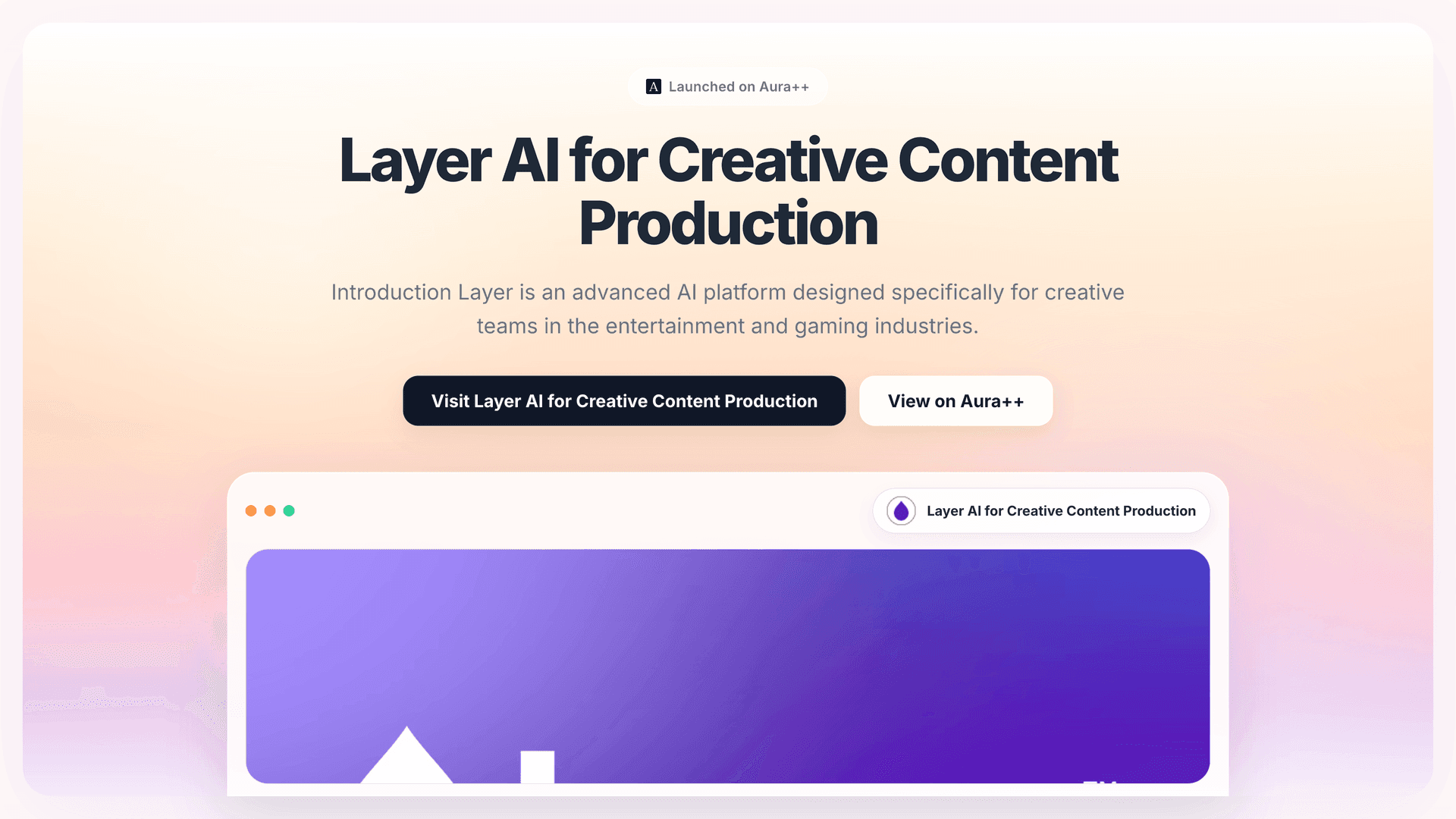 Layer AI for Creative Content Production launch story featured image on Aura++