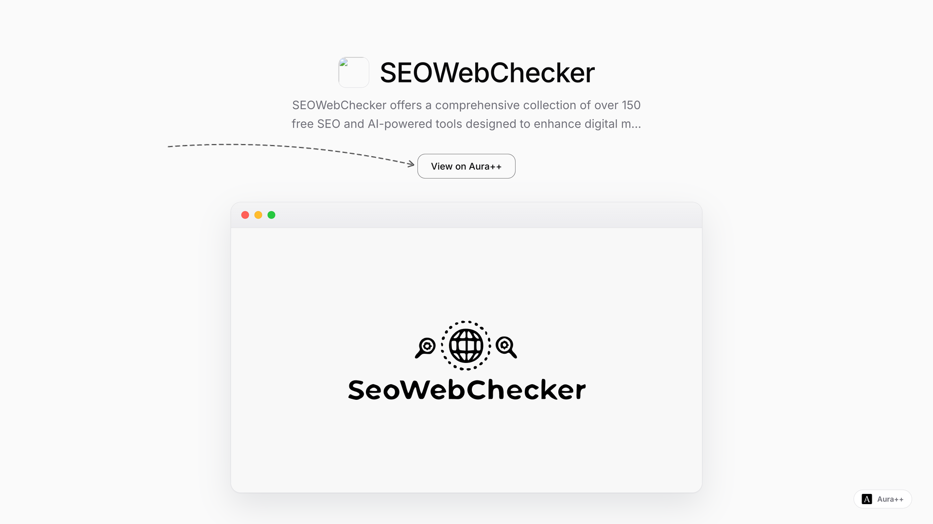 SEOWebChecker: Free SEO & AI Tools Suite launch story featured image on Aura++