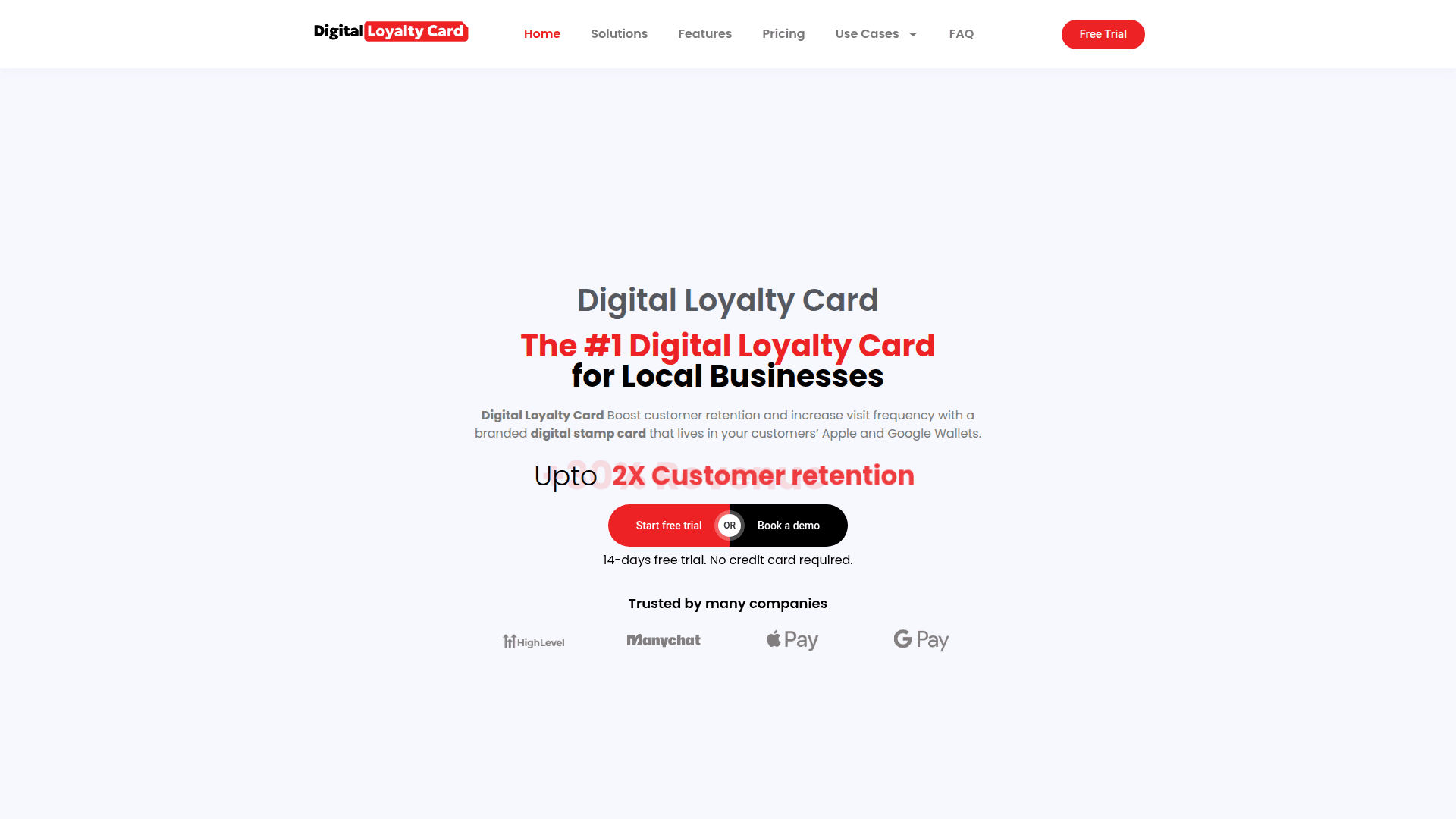 Digital Loyalty Card Platform product preview for startup listing on Aura++