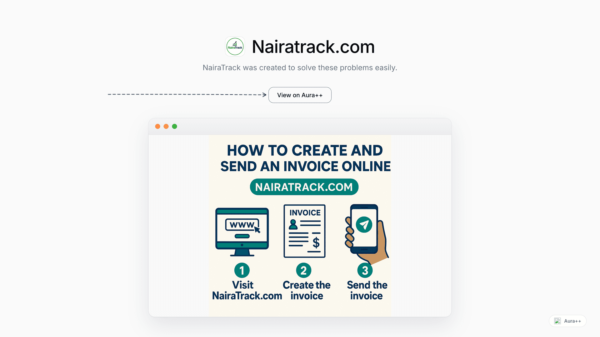 Nairatrack.com launch featured image on Aura++