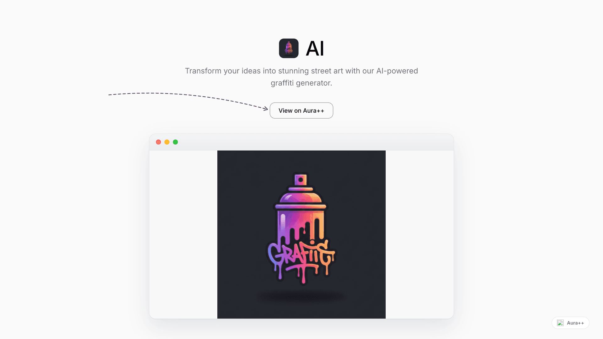 AI-Powered Graffiti Generator launch story featured image on Aura++
