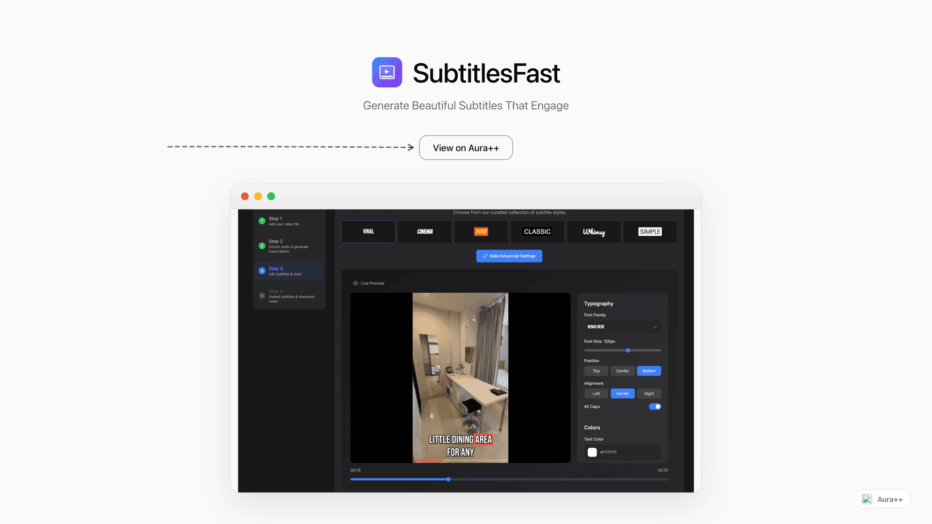 SubtitlesFast launch story featured image on Aura++