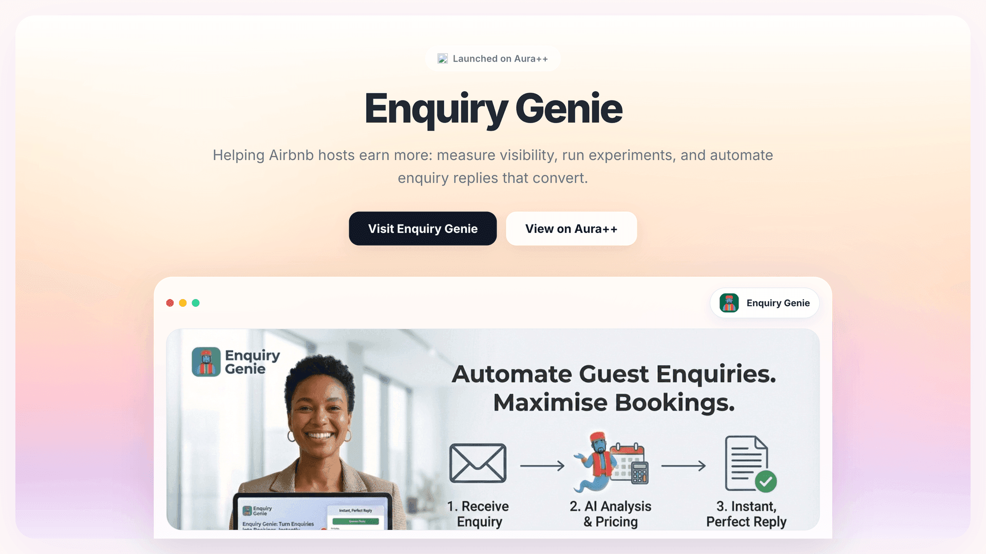 Enquiry Genie launch story featured image on Aura++