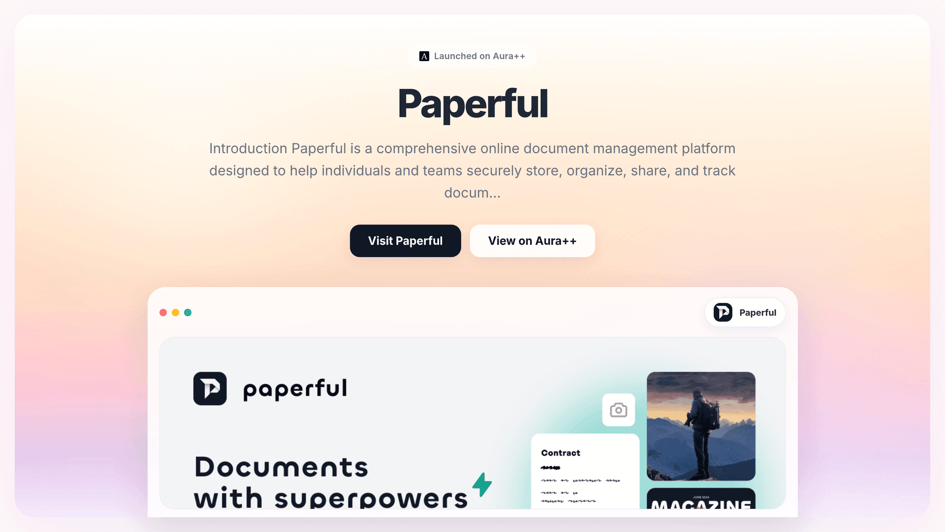 Paperful  launch story featured image on Aura++