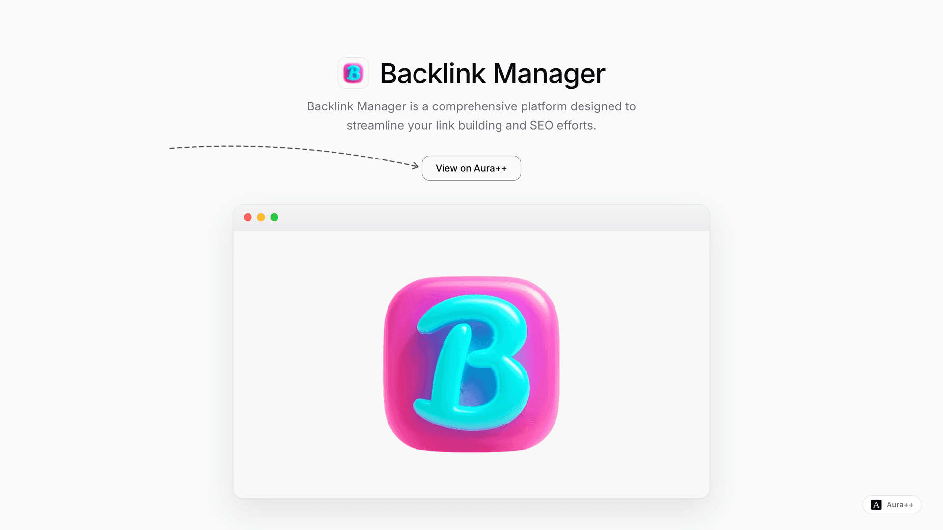Backlink Manager launch story featured image on Aura++