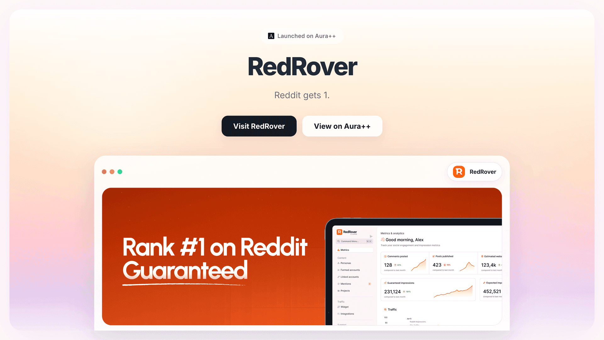 RedRover launch featured image on Aura++