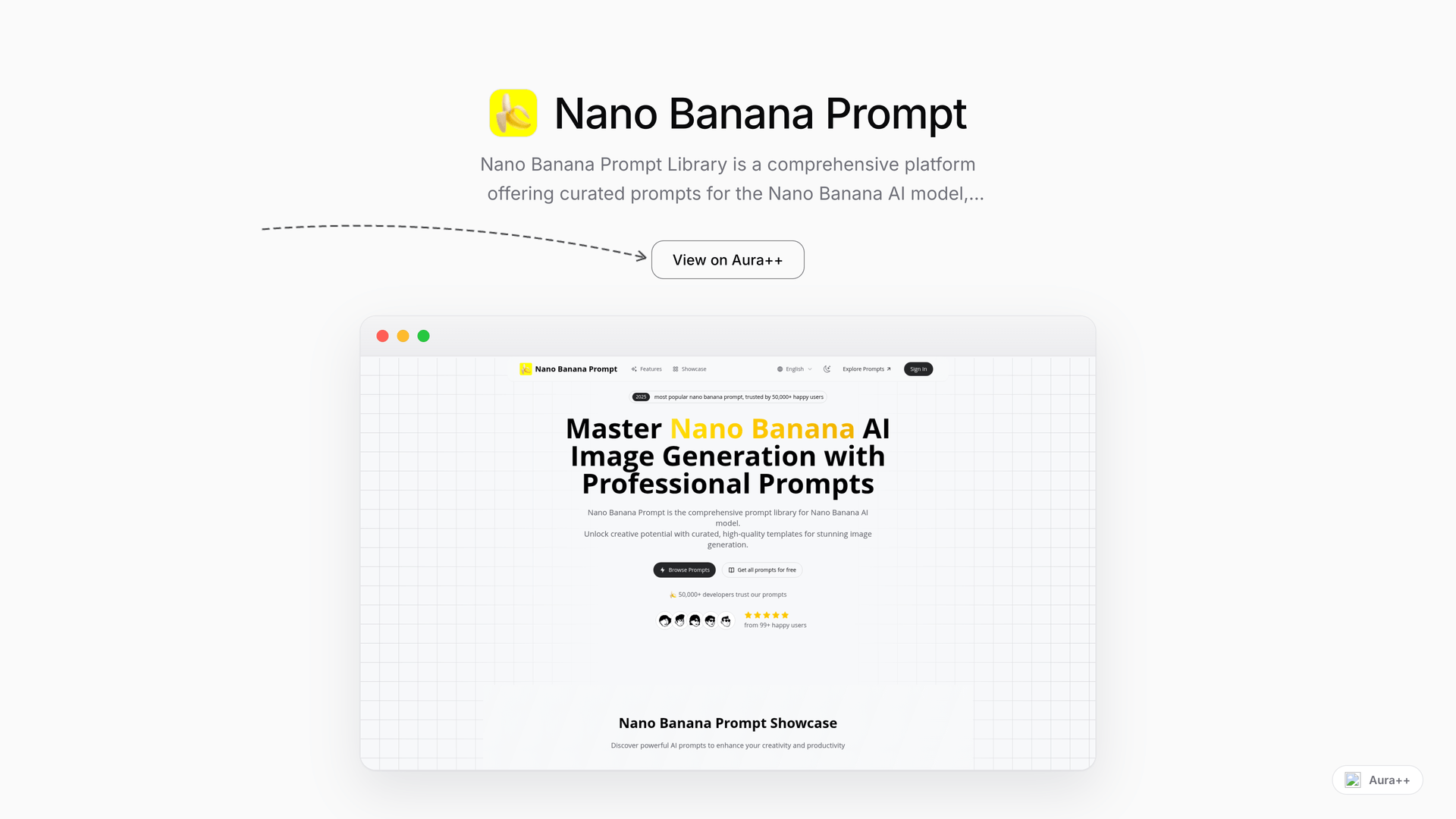 Nano Banana Prompt launch story featured image on Aura++