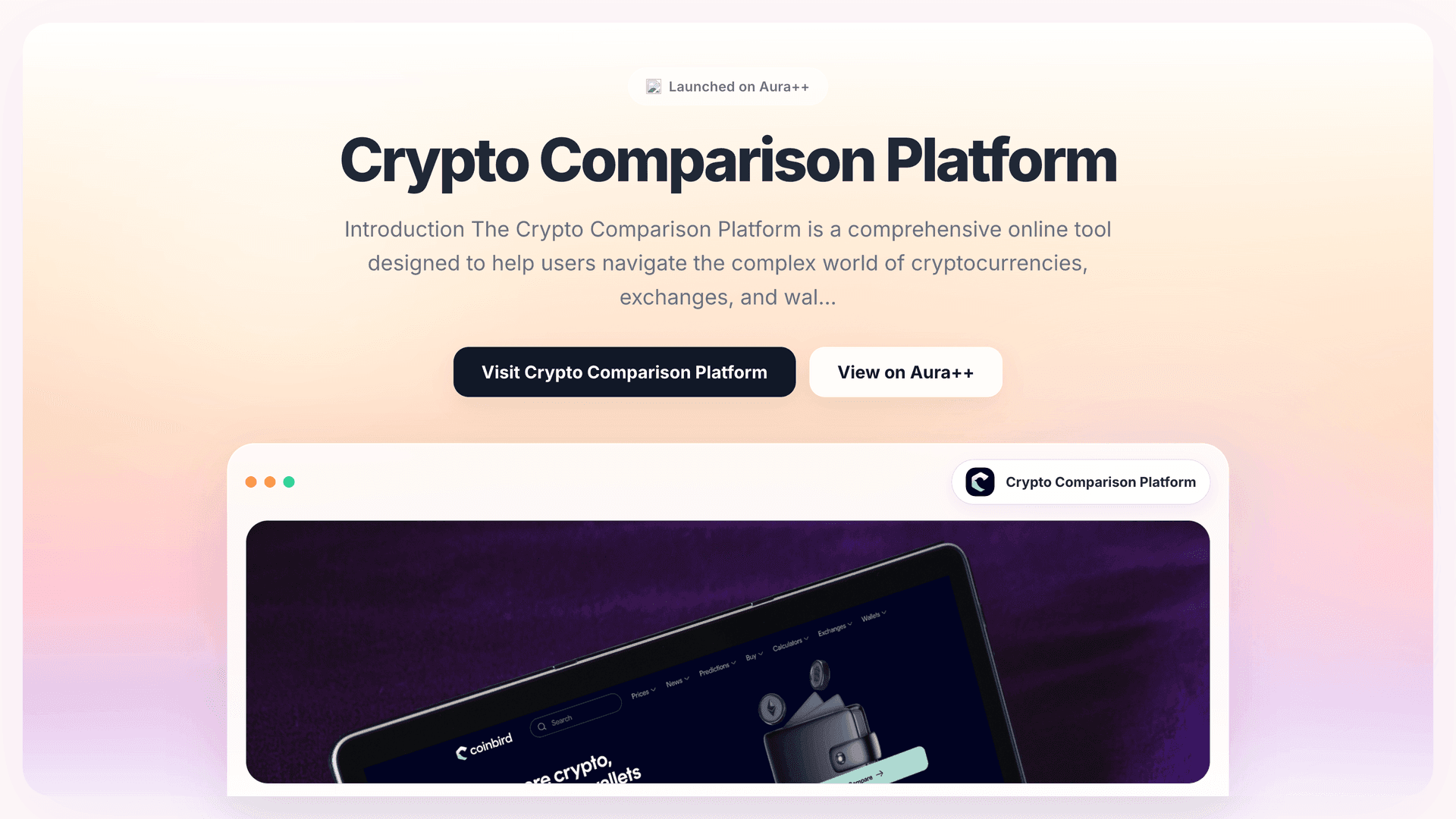 Crypto Comparison Platform
