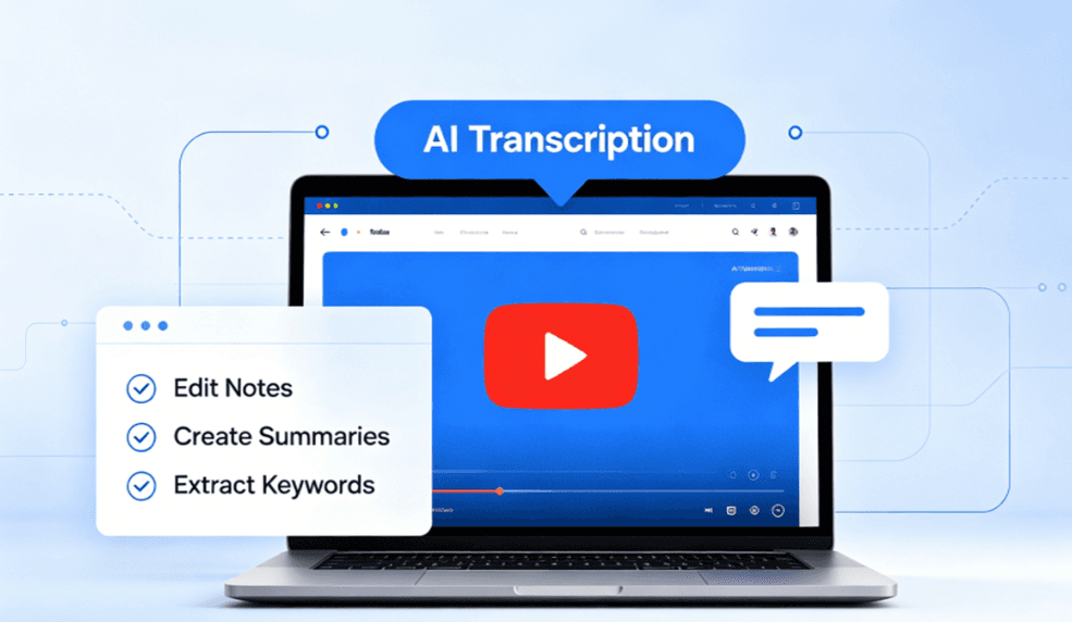 Youtube To Transcript AI product preview for startup listing on Aura++