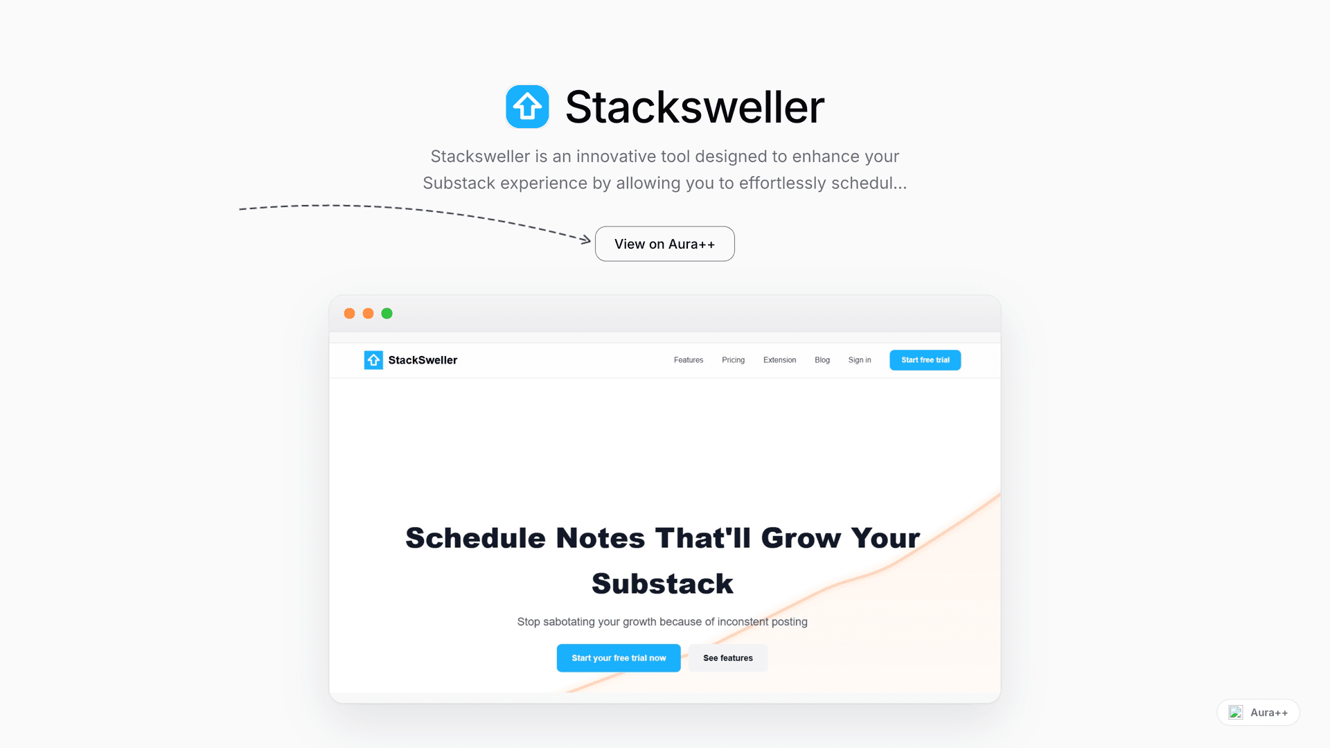 Stacksweller launch featured image on Aura++