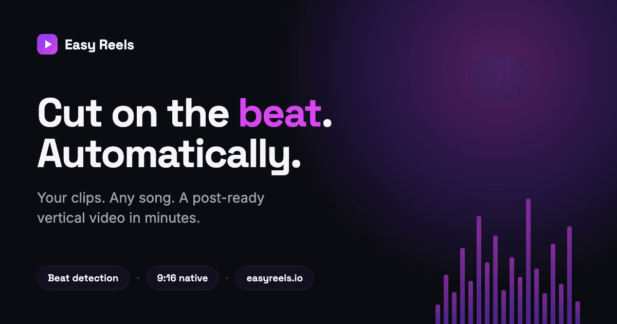 Easy Reels product preview for startup listing on Aura++