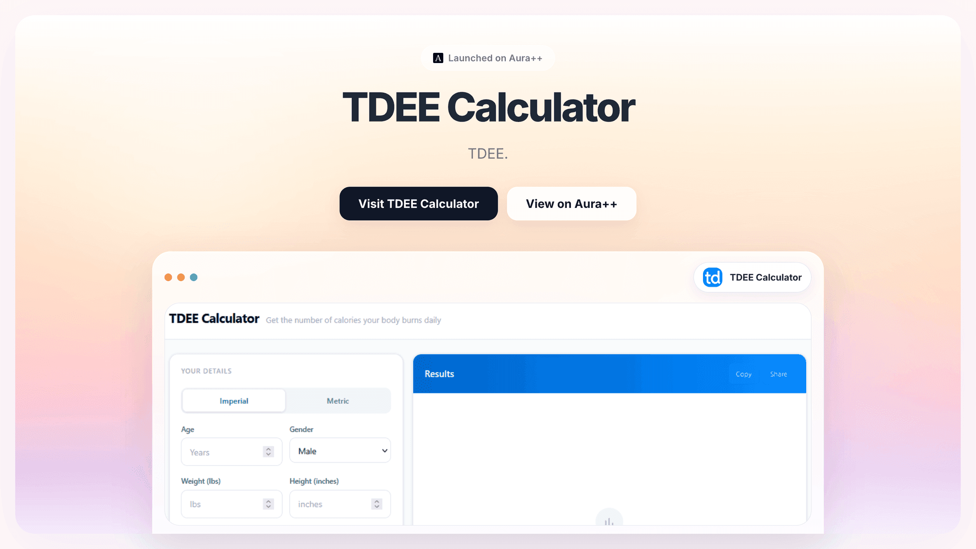 TDEE Calculator launch story featured image on Aura++