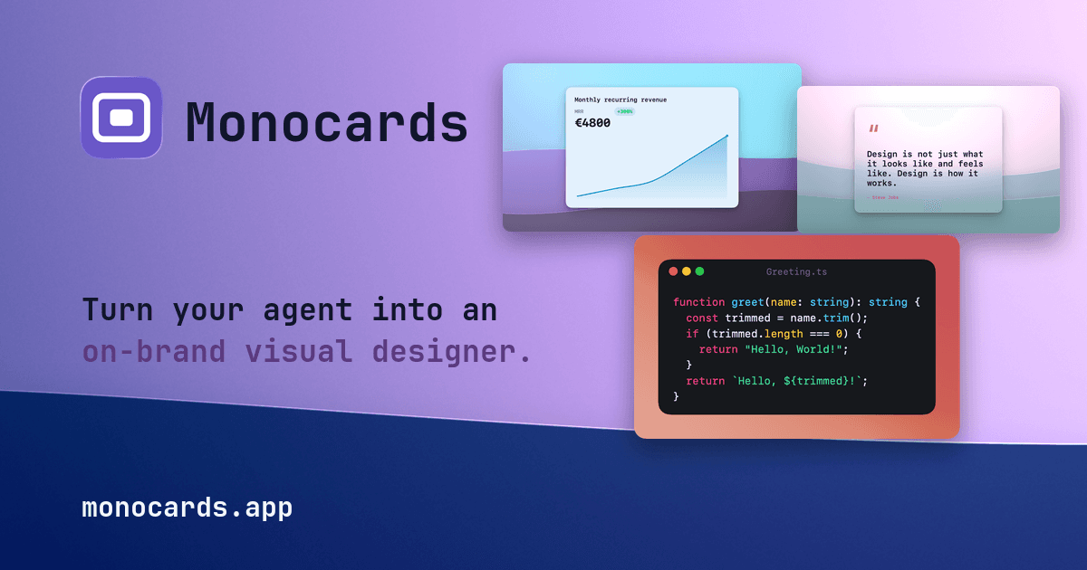 Monocards product preview for startup listing on Aura++