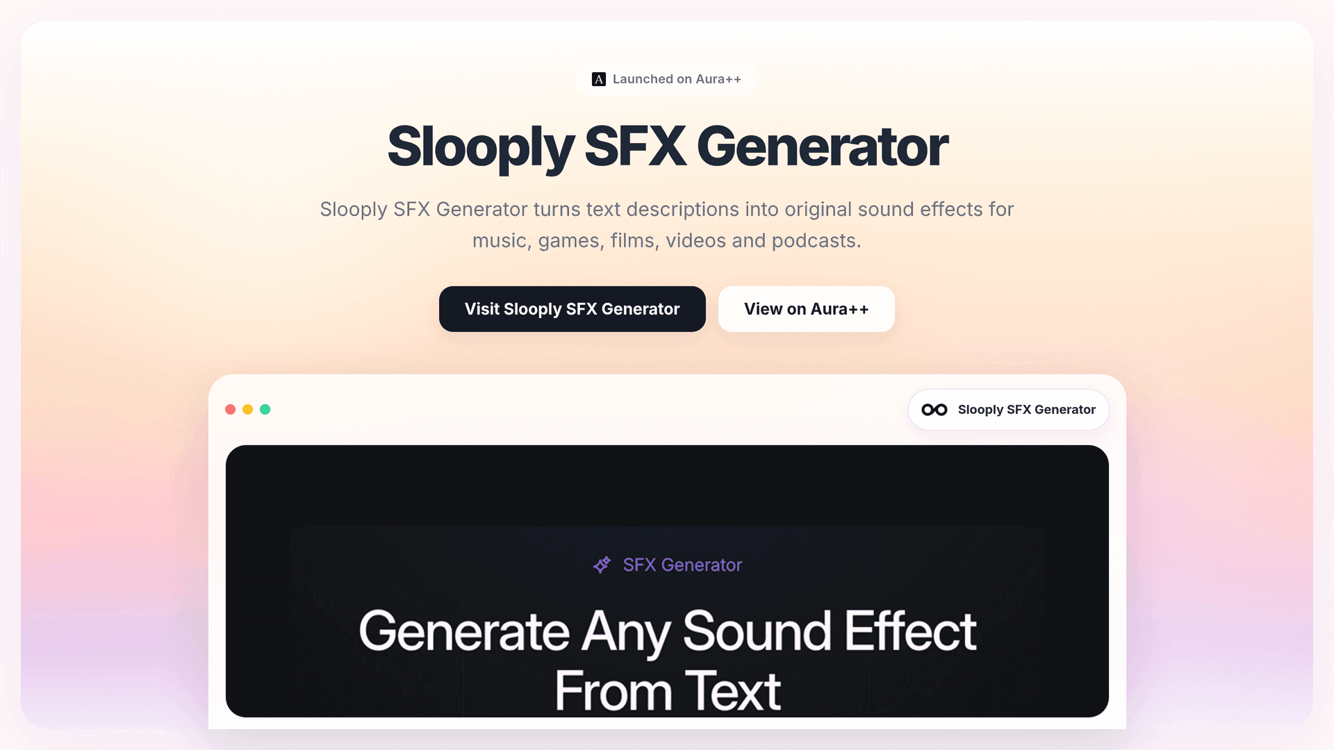 Streamline Sound Design with Slooply SFX Generator's AI Tool