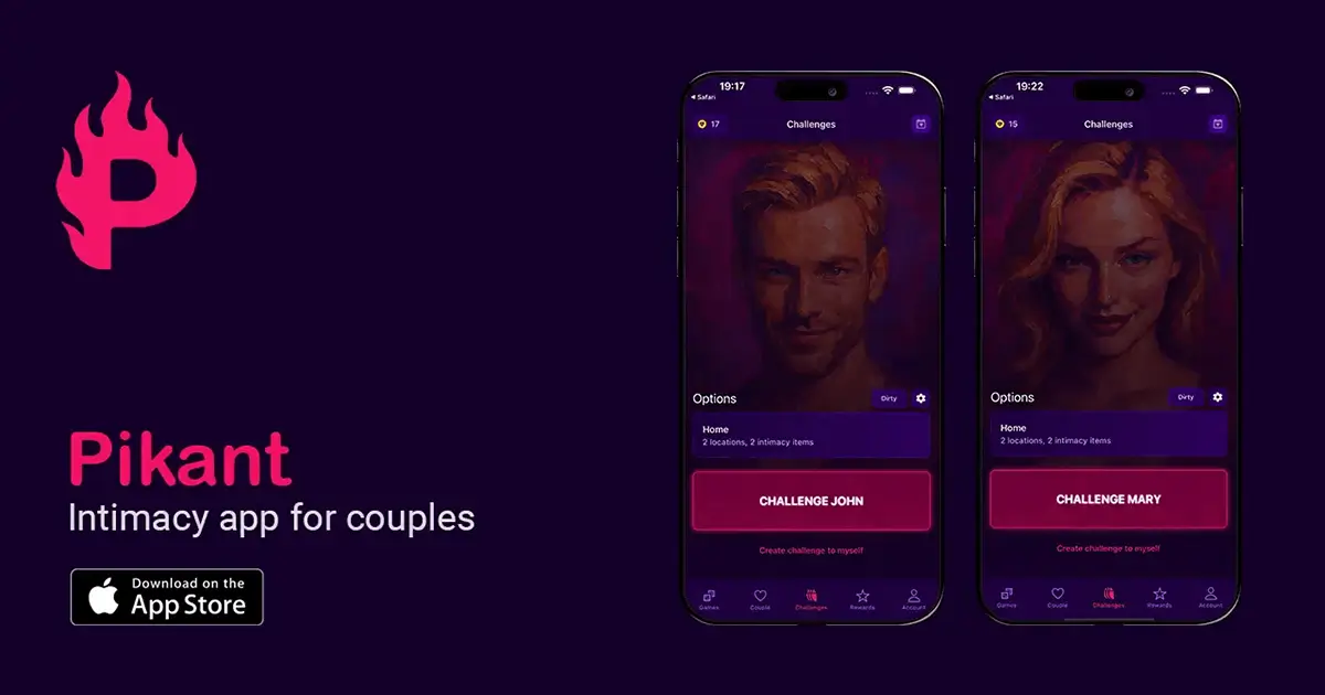 Pikant: Couples Connection & Intimacy App product preview for startup listing on Aura++