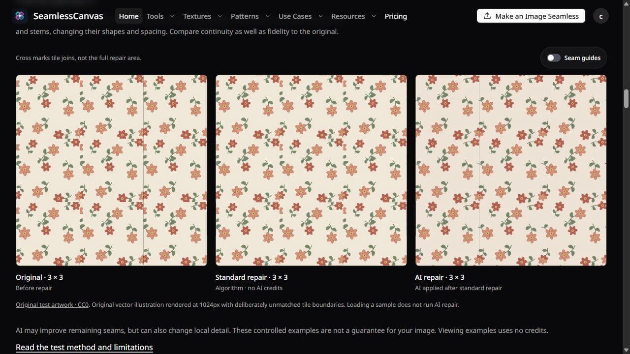 SeamlessCanvas product preview for startup listing on Aura++