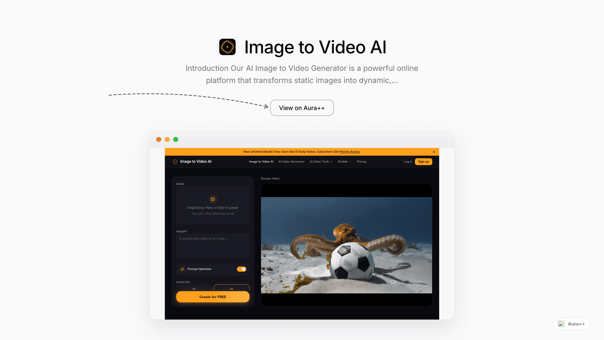 Image to Video AI launch featured image on Aura++