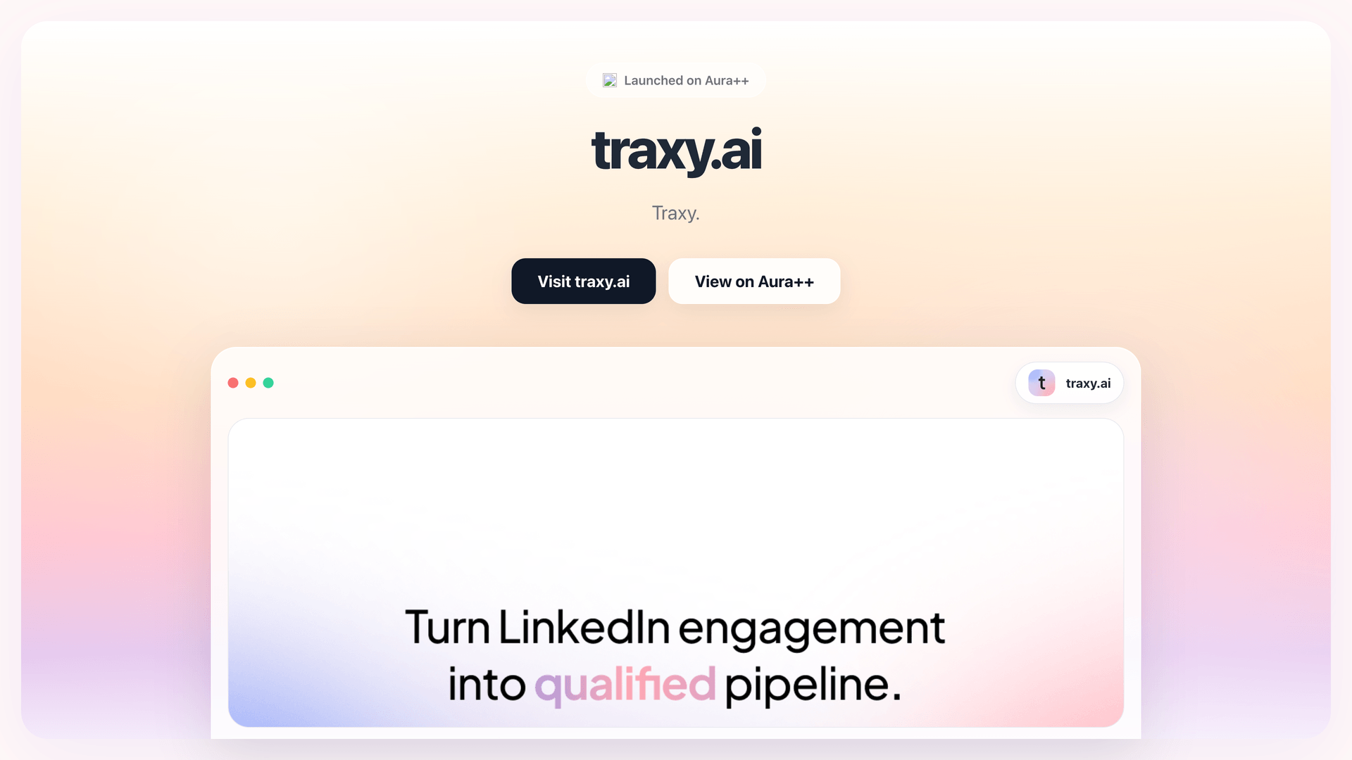 traxy.ai launch featured image on Aura++