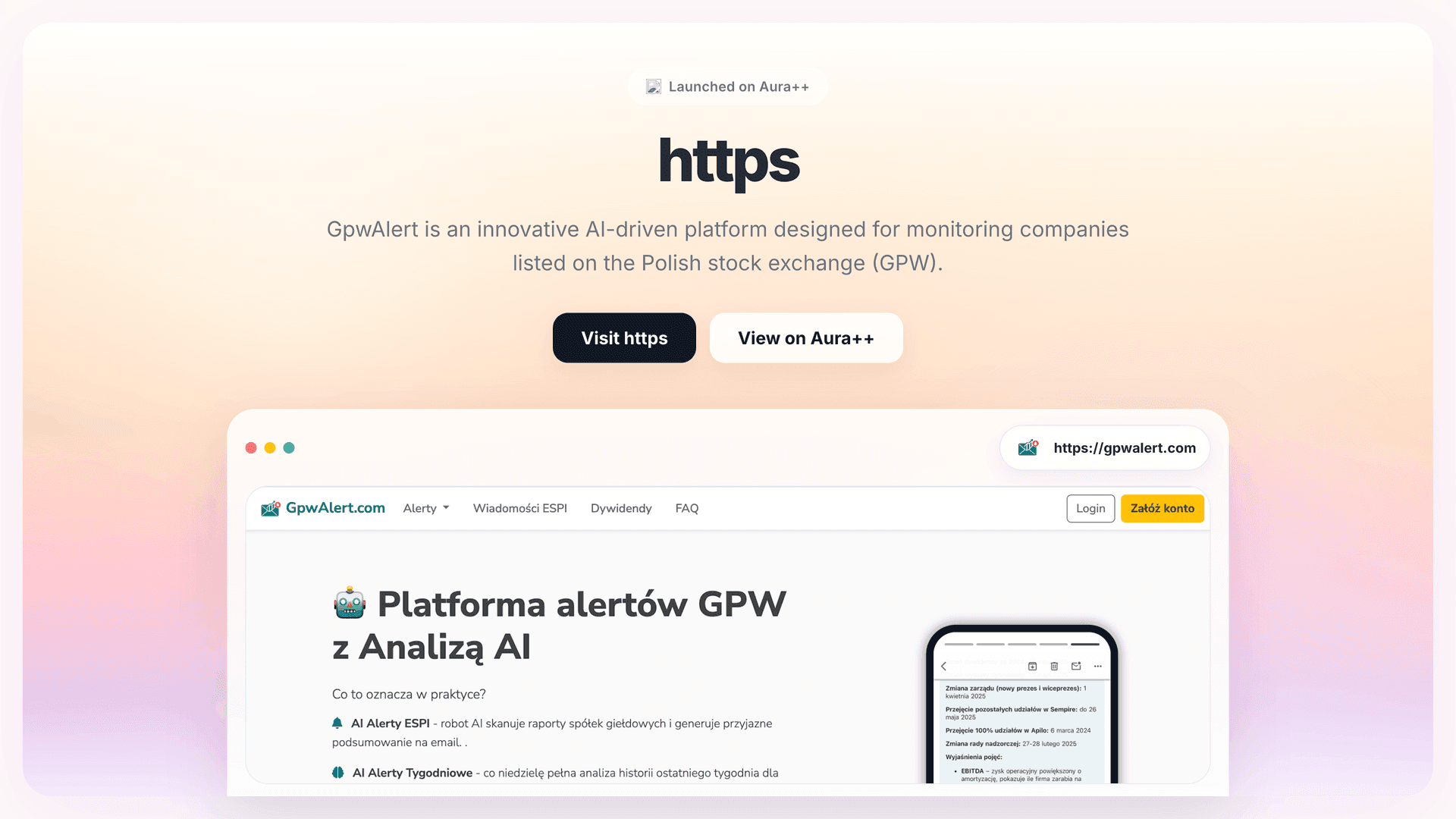 https://gpwalert.com launch story featured image on Aura++