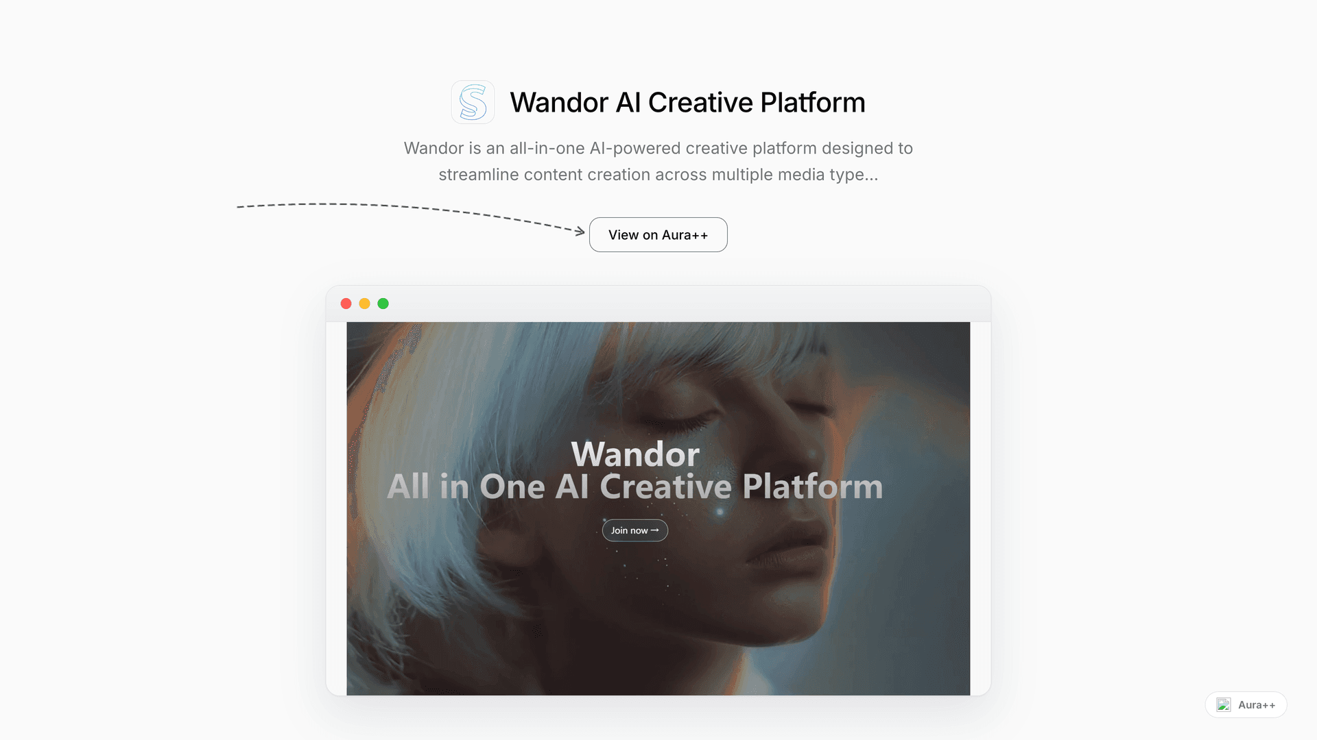 Wandor AI Creative Platform launch story featured image on Aura++