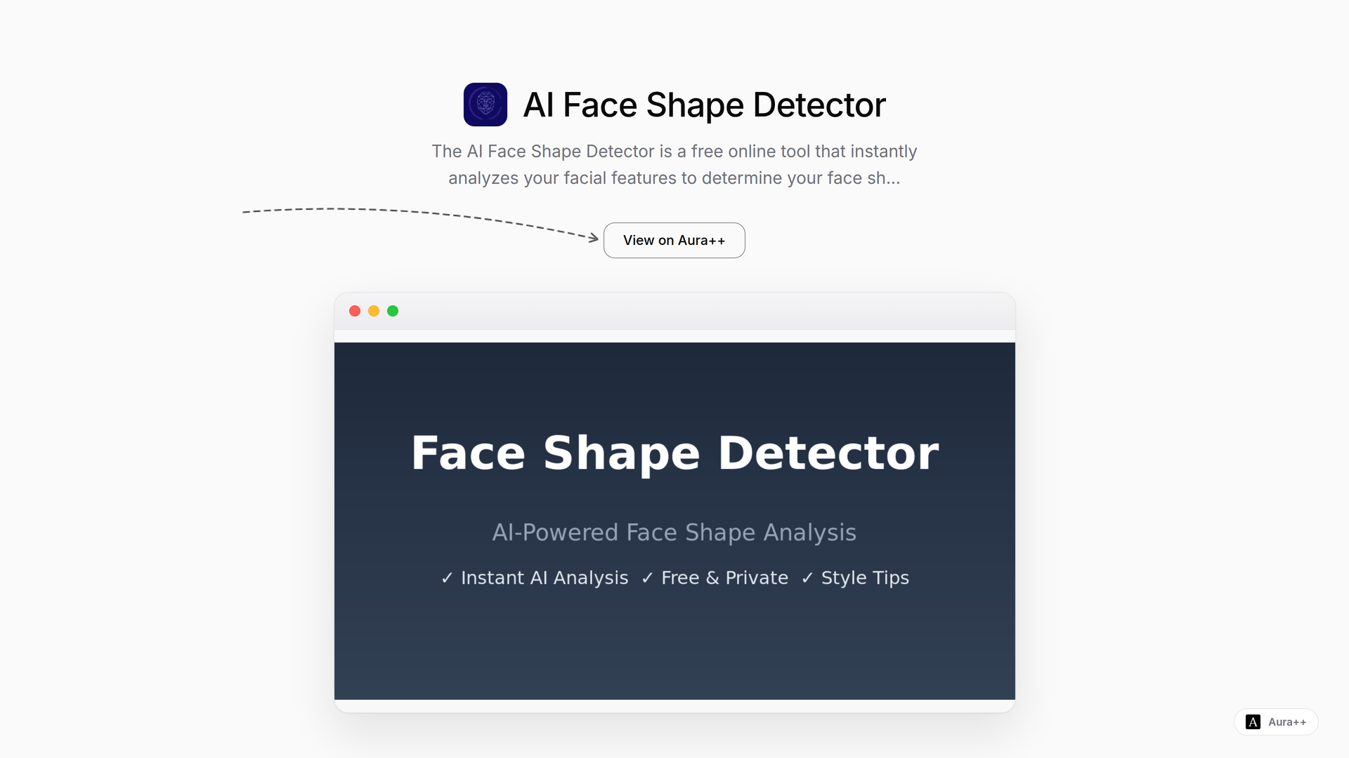 AI Face Shape Detector launch story featured image on Aura++