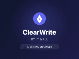 ClearWrite by IT & ALL startup logo on Aura++