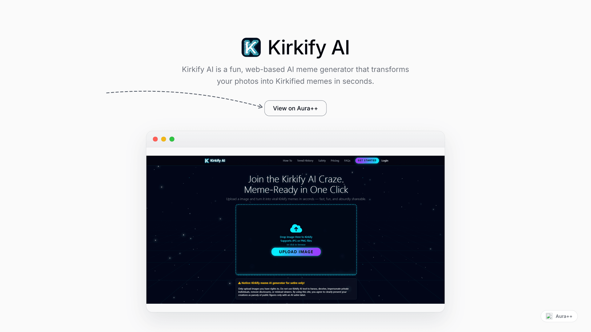 Kirkify AI launch story featured image on Aura++