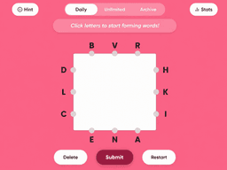 Letter Boxed Web App startup logo on Aura++