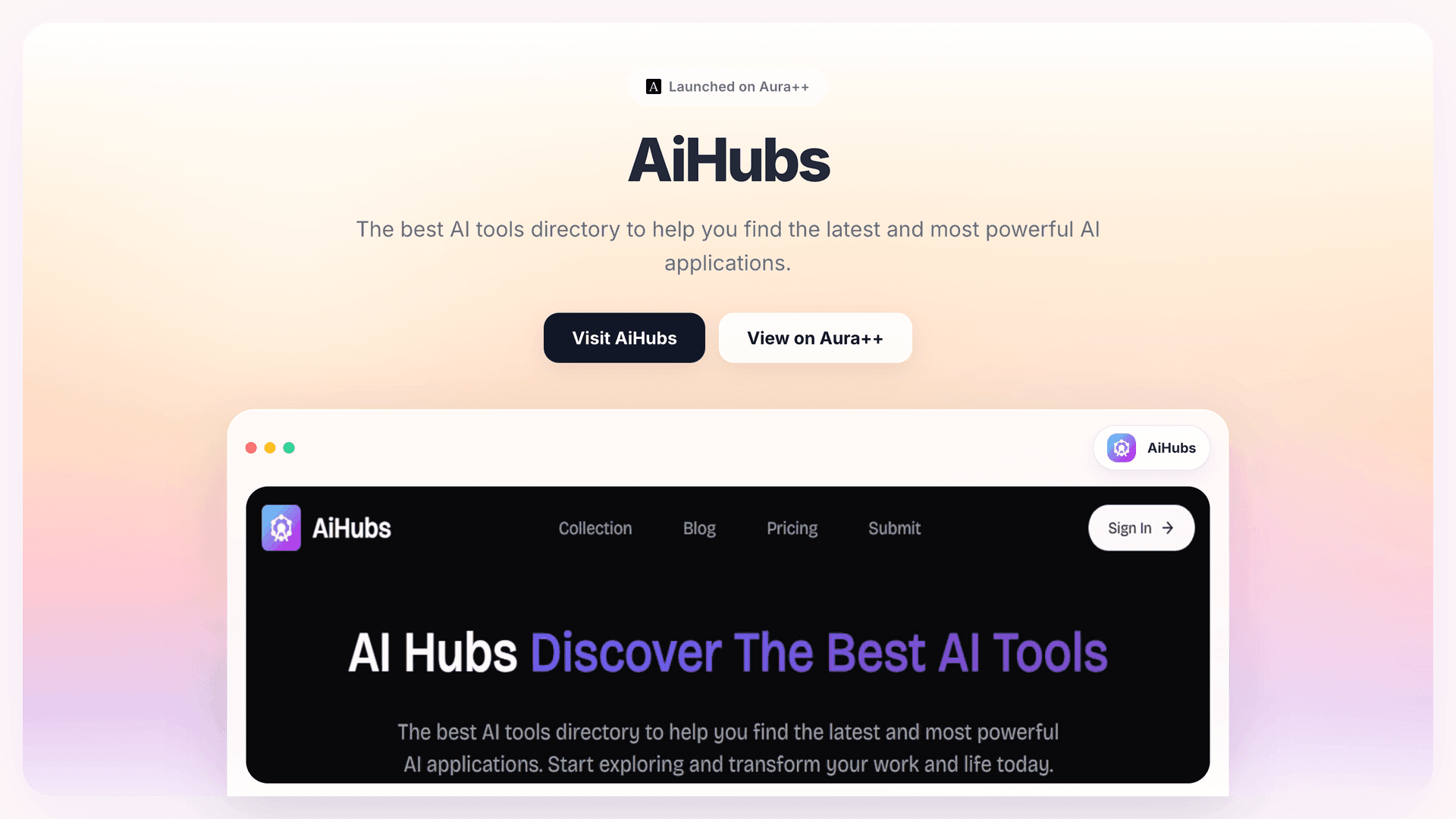 AiHubs launch story featured image on Aura++