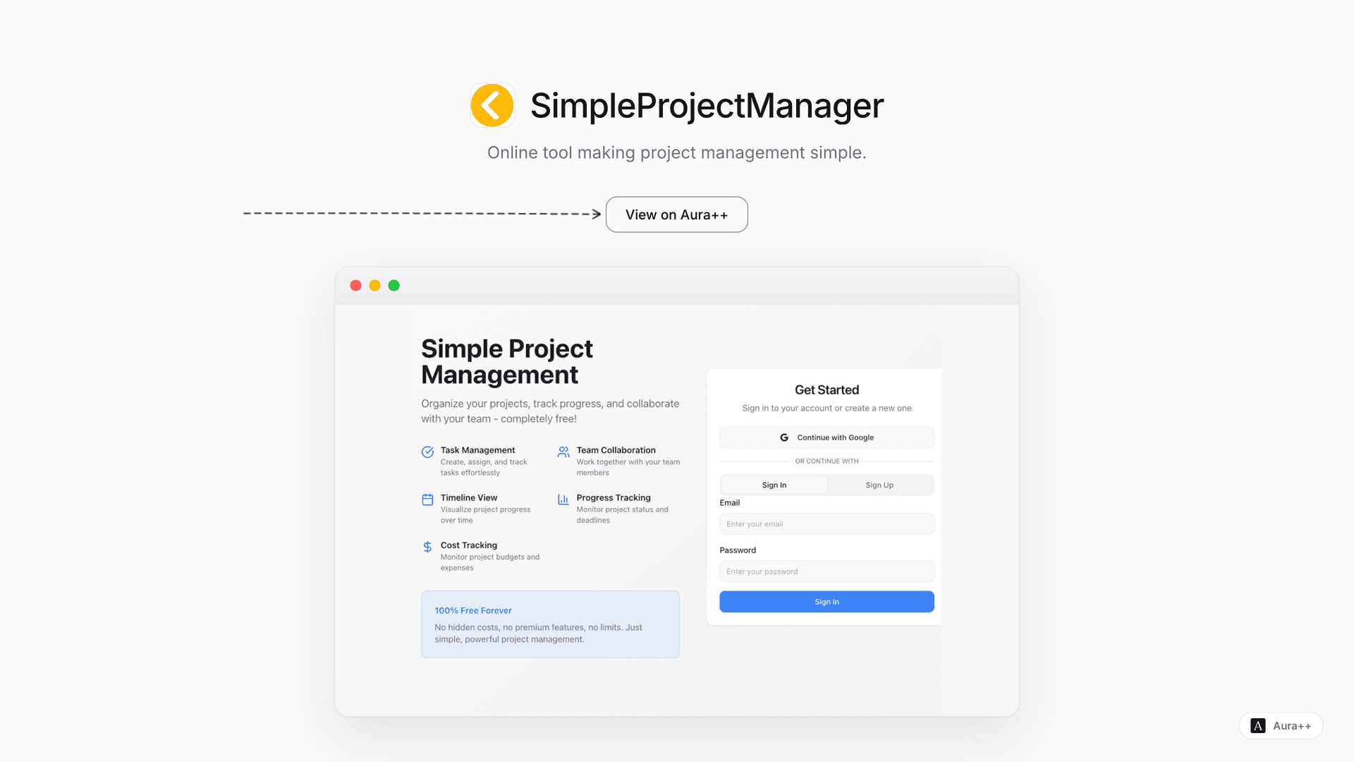 SimpleProjectManager launch story featured image on Aura++